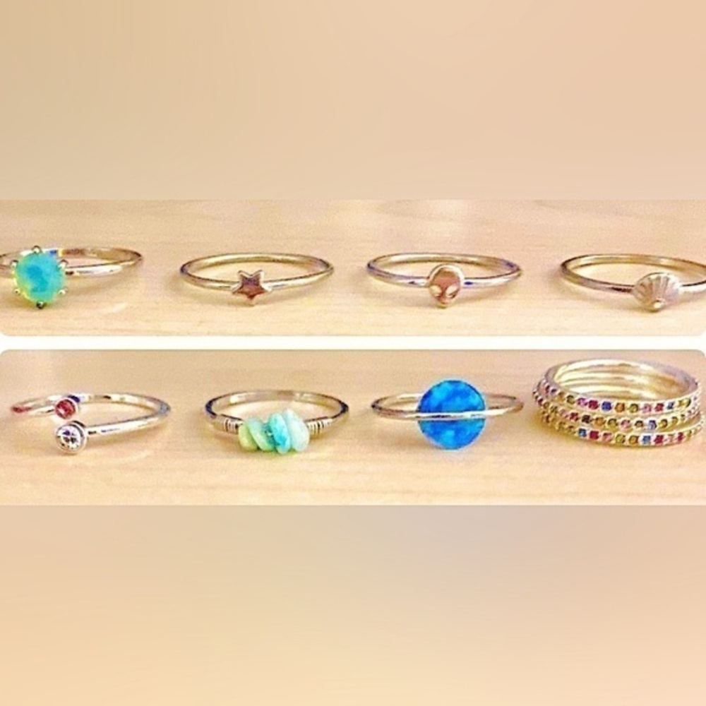 Boutique Assorted Sterling Silver Rings OS